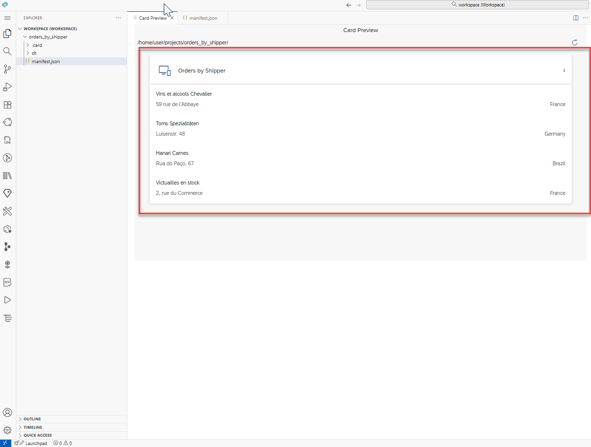 Image depicting the application showing dynamic data using parameters